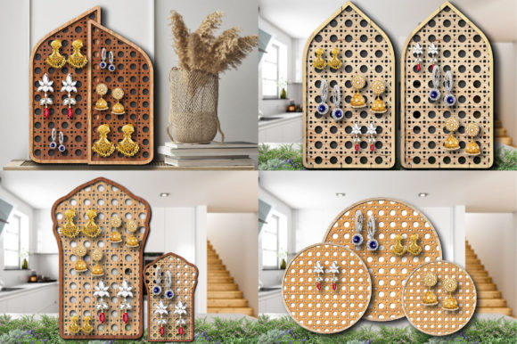 Boho Rattan Earring Display: Laser Cutting Stands