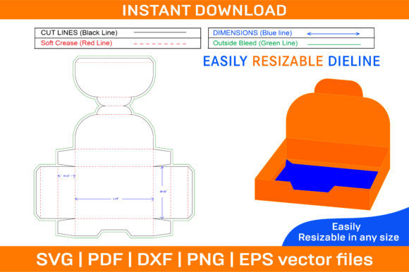 Cardboard Counter Display Box Dieline: Graphics & Print Templates
