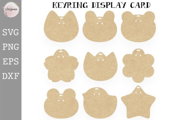 Cute Keyring Display Card: Graphics for Crafts