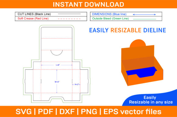 Display Cardboard Box Dieline Template: Graphics & Print Templates