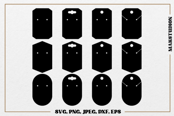 Earrings Display Cards Svg: Graphics & Illustrations