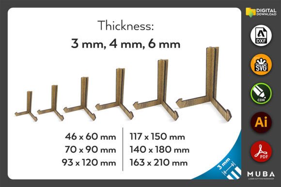 Easel Stand SVG for Laser Cutting & Stands