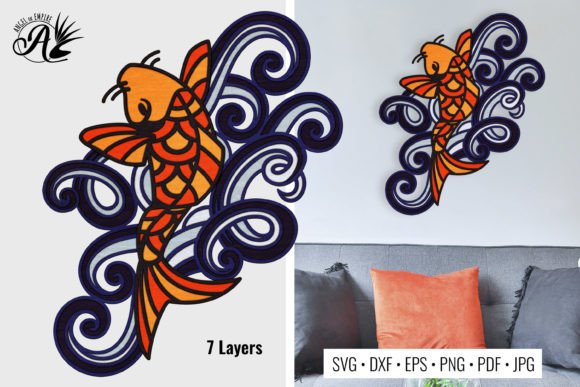 Fish and Swirly Waves: Laser Cutting Wall Decor