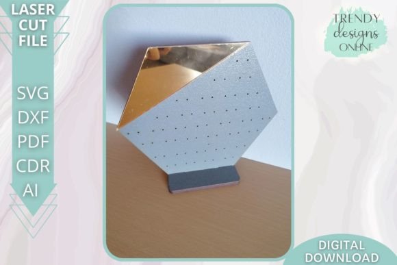 Hexagon Earrings Stand for Laser Cutting Projects
