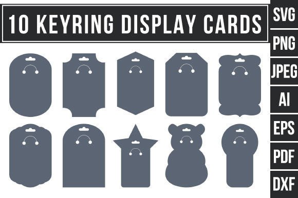 Keyring Display Card SVGs for Crafts & Graphics