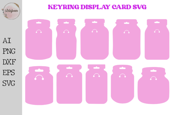 Keyring Display Card Template Svg: Crafts & Graphics