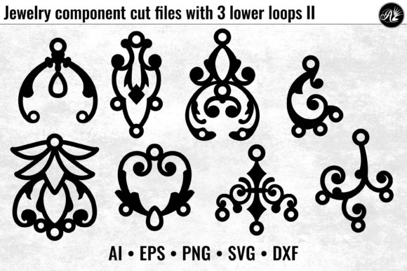 Laser Cutting Earrings: A Review of Jewelry Components with 3 Lower Loops II