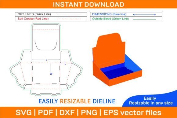 Self Box & Display Box Graphics for Print Templates