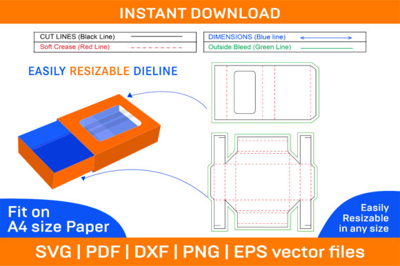 Sleeve Drawer Display Box: Graphics & Print Templates