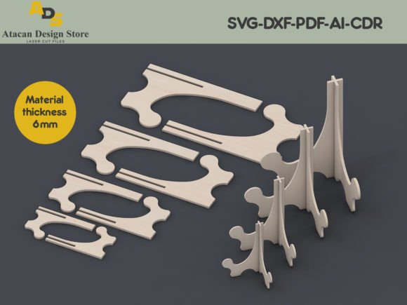 Wood Display Stand Plate Holder Easels Graphics